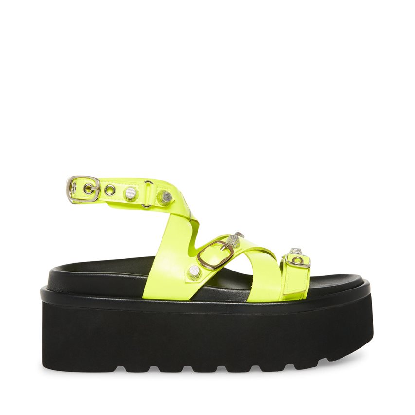 Sandalias de Plataforma Steve Madden Brant Neon Mujer Verde | ES DT0S93